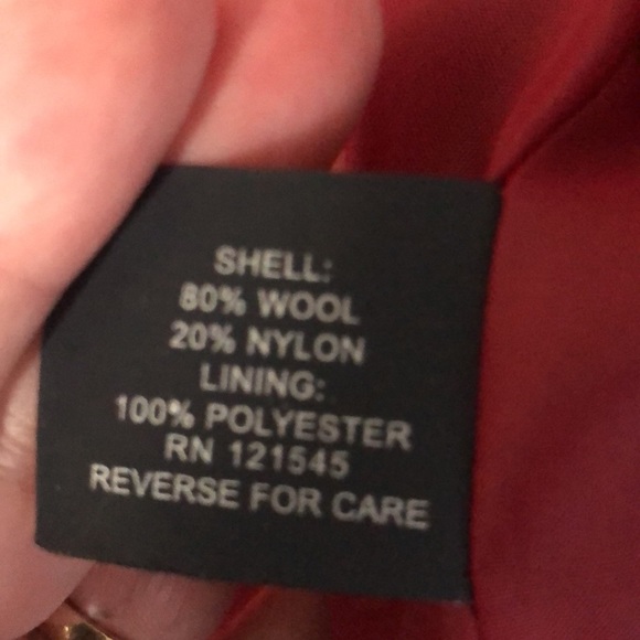London Fog Red Wool Blend Pea Coat Sz M - Picture 8 of 9